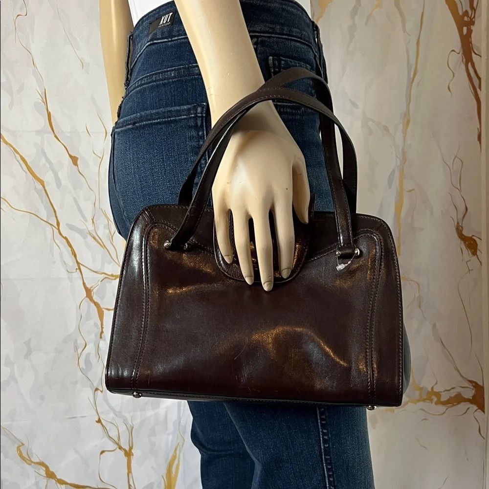 * Monsac Dark Brown Leather Shoulder Bag